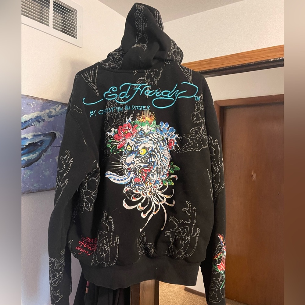 Ed Hardy XXXL Zip Lined Sweatshirt